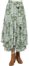 Load image into Gallery viewer, Bandana Pattern Asymmetrical Midi Skirt
