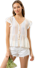 Load image into Gallery viewer, Macrina Striped Woven Top- Yellow Multi
