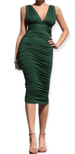 Load image into Gallery viewer, Kelly Hunter Green Bodycon Midi Dress
