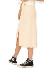 Load image into Gallery viewer, Cream Corduroy Midi Skirt 
