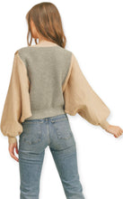 Load image into Gallery viewer, Mixed Knit Batwing Sweater
