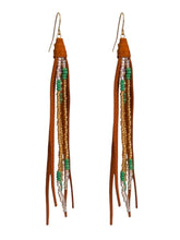 Load image into Gallery viewer, Western Mint Tassel Earrings
