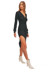 Load image into Gallery viewer, Olive Midi Long Sleeve Ribbed Sweater Dress
