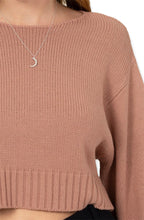 Load image into Gallery viewer, All To Myself Long Puff- Sleeve Cropped Sweater-  Mauve
