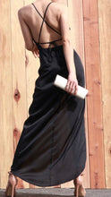 Load image into Gallery viewer, Hunter Green Satin Midi Dress
