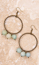 Load image into Gallery viewer, Arya Hoop Earrings Amazonite Natural Stone
