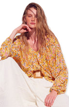 Load image into Gallery viewer, Floral Chiffon Balloon-Sleeve Peasant Blouse
