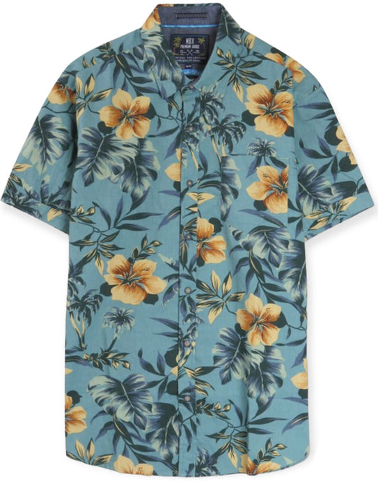 Seafoam Floral Tropical Shirt