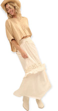 Load image into Gallery viewer, Solid Smock Elastic Waist Floral Lace Maxi Skirt
