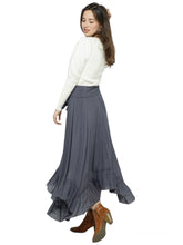 Load image into Gallery viewer, Scarlett’s Fluttery Flowy Maxi Skirt- Dusty Grey
