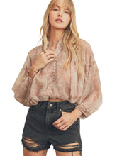 Load image into Gallery viewer, Spring Lily Button Down Shirred Top
