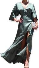 Load image into Gallery viewer, Satin Maxi Dress- Sage Green

