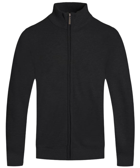 Black Full Zip Up Casual Comfortable Sweater