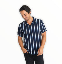 Load image into Gallery viewer, Navy Collar Stripe Shirt
