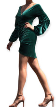 Load image into Gallery viewer, Off Shoulder Velvet  Ruched Mini Dress
