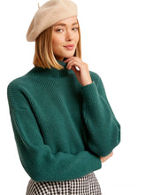 Load image into Gallery viewer, Ribbed Mock Neck Crop Pullover Sweater
