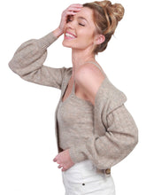 Load image into Gallery viewer, Oatmeal Melange Rib Cardigan
