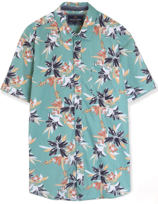 Tropical Mint Floral Shirt