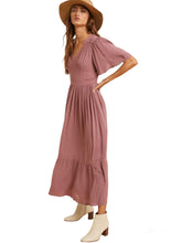 Load image into Gallery viewer, Elizabeth&#39;s Lacy Midi Dress- Mauve
