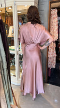 Load image into Gallery viewer, Classic Elegant Mauve Satin Maxi Dress
