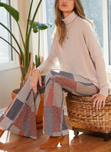 Load image into Gallery viewer, Stripe Textured Turtle Neck Top - Taupe
