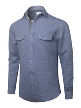Load image into Gallery viewer, Super Soft Quilted Long Sleeve Snap Button Shirts- Blue

