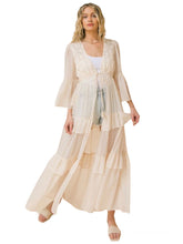 Load image into Gallery viewer, Cora&#39;s Sheer Textured Maxi  Kimono Cover Up
