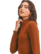 Load image into Gallery viewer, Mossy Rust Mock-Neck Long Sleeve Top
