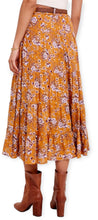 Load image into Gallery viewer, Floral Printed Button Down Waist Tiered Maxi Skirt
