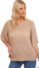 Load image into Gallery viewer, Soft Pointelle Oversized Lightweight Sweater
