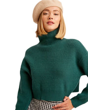 Load image into Gallery viewer, Ribbed Mock Neck Crop Pullover Sweater
