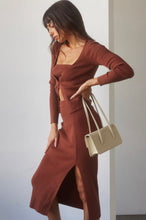 Load image into Gallery viewer, Autumn Coco Brown Cardigan &amp; Skirt 3 piece Set
