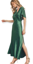 Load image into Gallery viewer, Classic Elegant Dark Emerald Satin Maxi Dress
