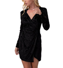 Load image into Gallery viewer, Velour Black Cocktail Dress
