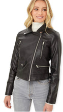 Load image into Gallery viewer, Faux Leather Cropped Moto Jacket
