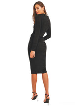 Load image into Gallery viewer, Evening Cocktail Midi Dress- Black
