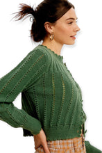 Load image into Gallery viewer, Sofia Green Cardigan Sweater
