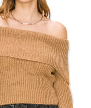 Load image into Gallery viewer, Dream On Off-The-Shoulder Ribbed Sweater
