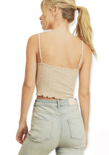Load image into Gallery viewer, Lettuce Edge Cami Knit Top- Natural
