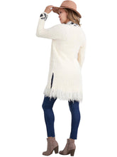 Load image into Gallery viewer, Ivory Fringe Tribal Detail Cardigan
