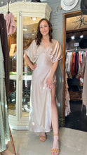 Load image into Gallery viewer, Classic Elegant Oyster Satin Maxi Dress
