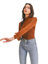 Load image into Gallery viewer, Mossy Rust Mock-Neck Long Sleeve Top
