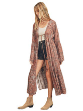 Load image into Gallery viewer, Long Flowy Paisley Print Duster Kimono
