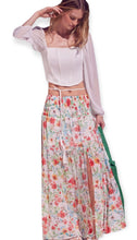 Load image into Gallery viewer, Smocked Waist Tiered Floral Chiffon Maxi Skirt 
