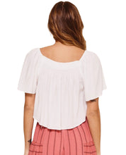 Load image into Gallery viewer, Olivia&#39;s Short Frilly Ruffle Sleeve Top- White
