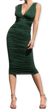 Load image into Gallery viewer, Kelly Hunter Green Bodycon Midi Dress

