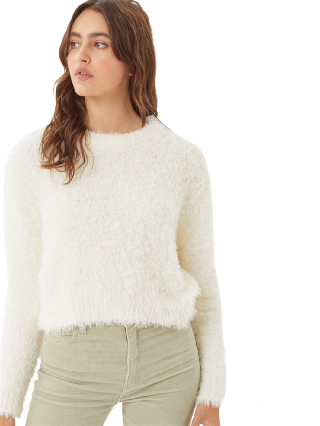 Fuzzy Soft Ivory Fur Sweater 