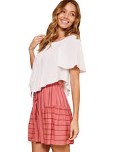 Load image into Gallery viewer, Olivia&#39;s Short Frilly Ruffle Sleeve Top- White
