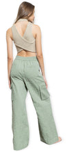Load image into Gallery viewer, Daisy Embroidered Cargo Pants- Olive
