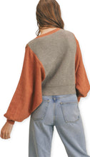 Load image into Gallery viewer, Mixed Knit Batwing Sweater- Copper
